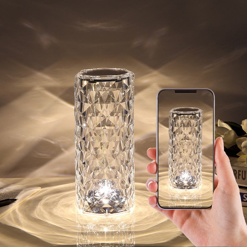 Lámpara de mesa de cristal LED