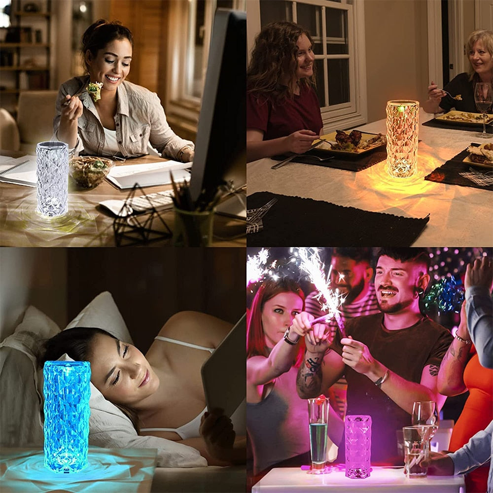 Lámpara de mesa de cristal LED