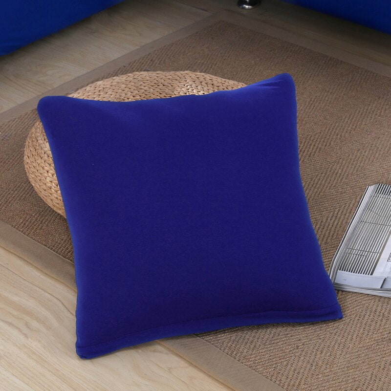 Funda de almohada cuadrada de de felpa corta de 60x60 cm para sofá Azul  eléctrico Sunnimix Funda de cojín