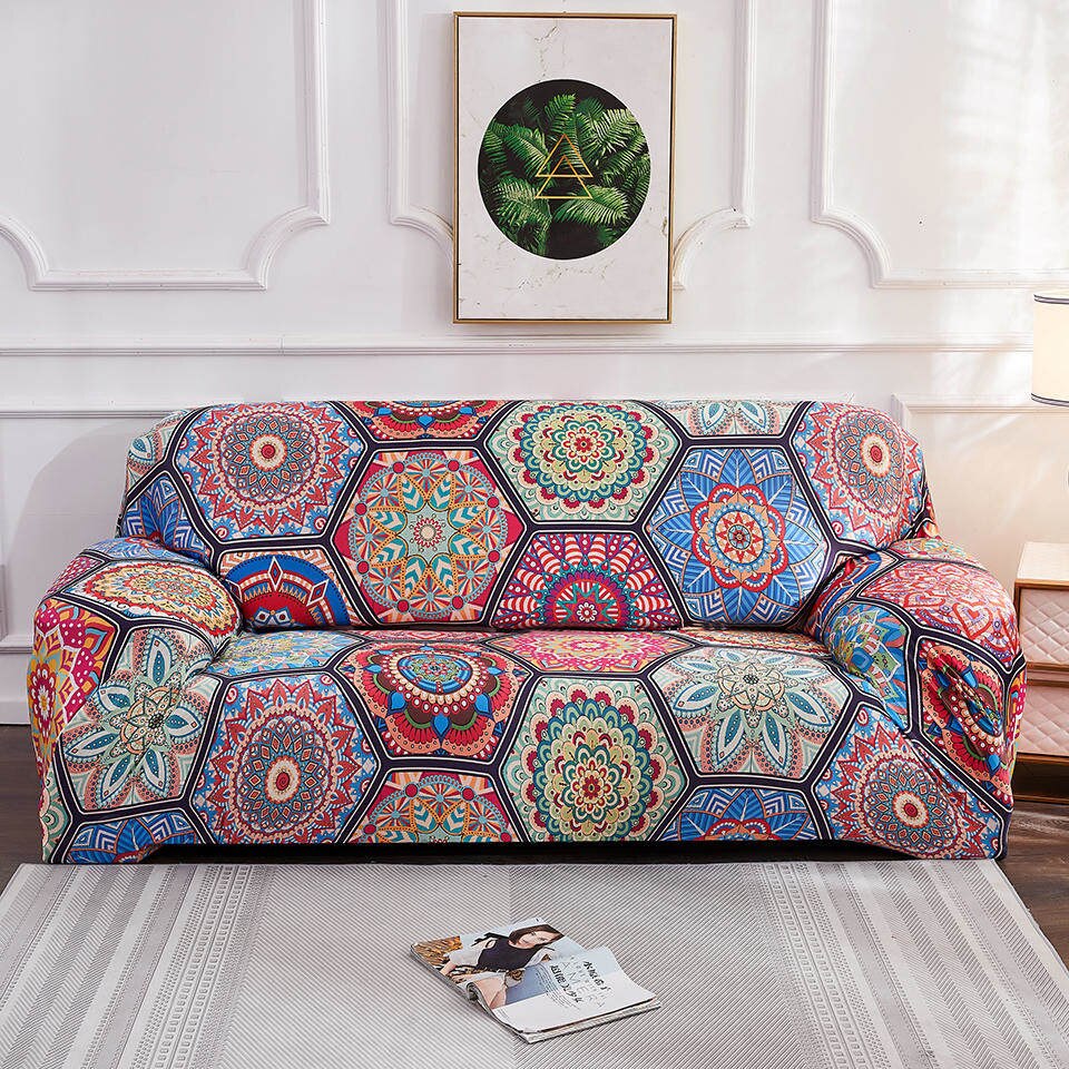funda sofa cojín con estampado Floral para funda sofa chaise lounge  elástica lavable y extraíble, fundas